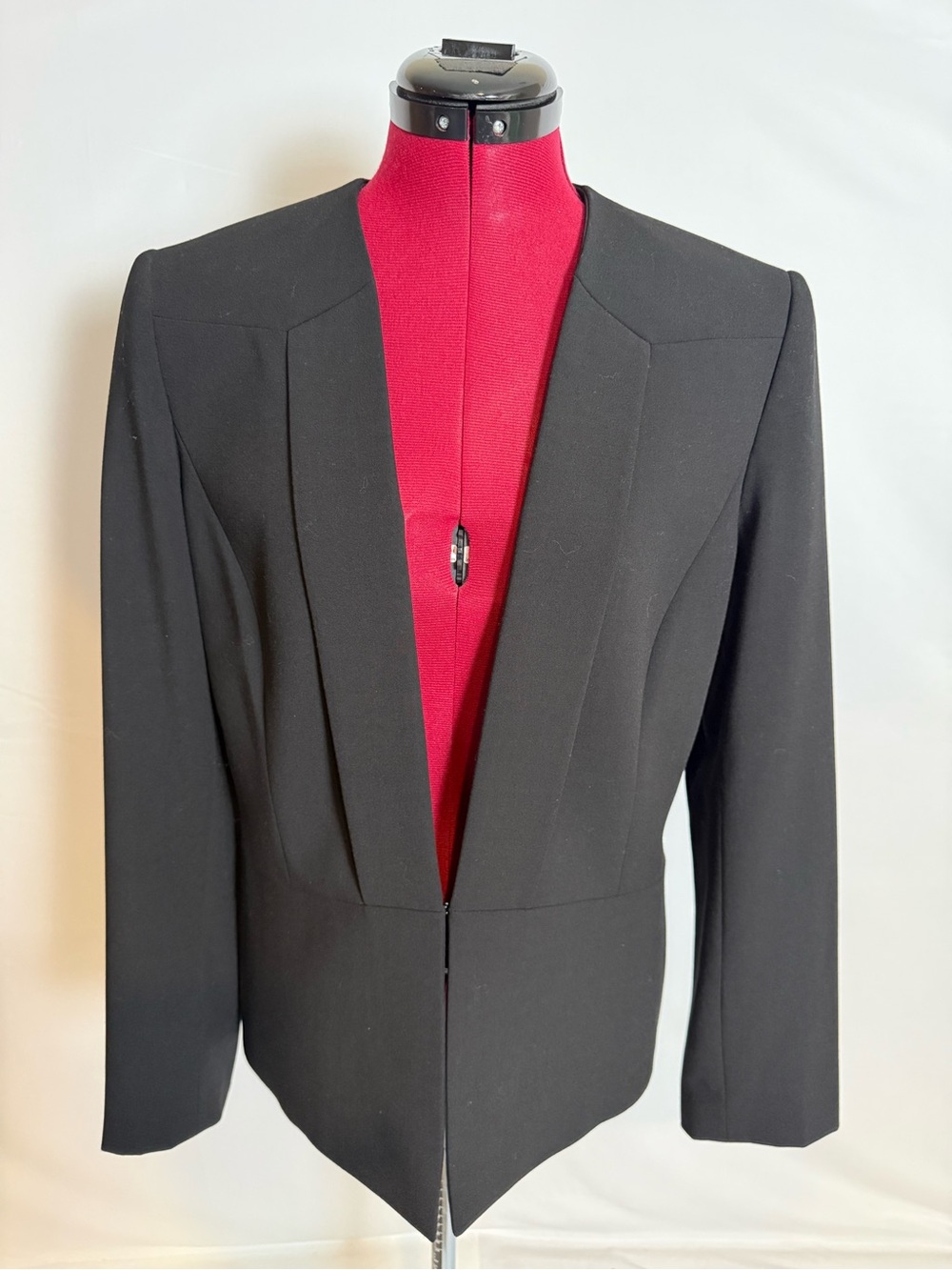 Preston & York Open-Front Tailored Blazer Women's Size 8 Black Long Sleeves